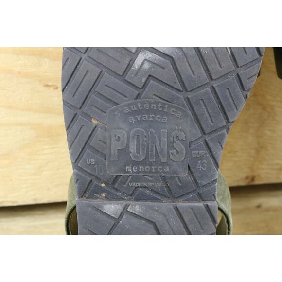 Pon Sandals Womens 43 Green Leather Avarca Menorca Slip On Flats Mens 10 Spain - Picture 5 of 5